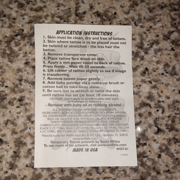 Classic "Born to ROCK" temporary tattoo, new never used - Picture 3 of 3